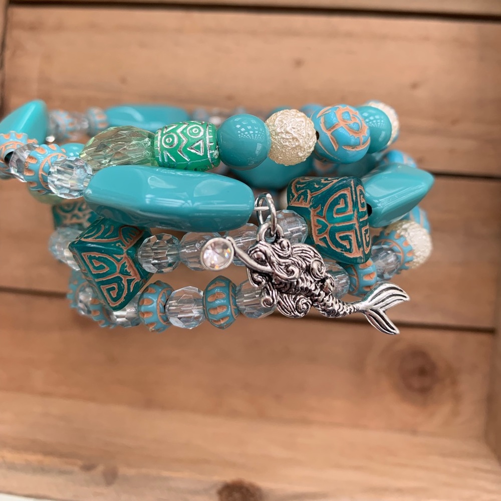 Memory Wire Beaded Bracelet